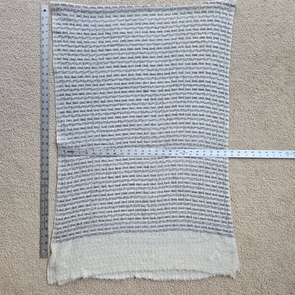 Ekzo Cashmere Basketweave Scarf Grey Ivory Sustainable Cashmere